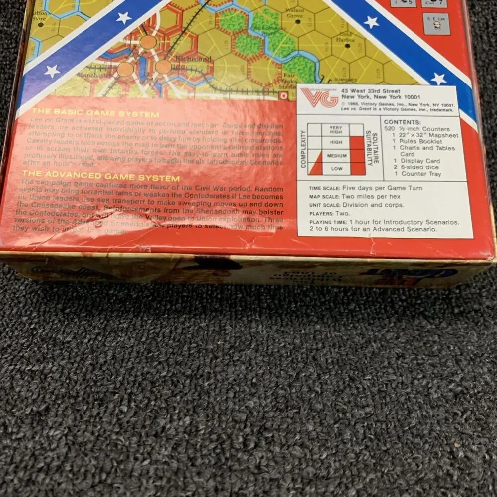 Lee vs. Grant: The Wilderness Campaign of 1864 (1988) Victory Games War Game